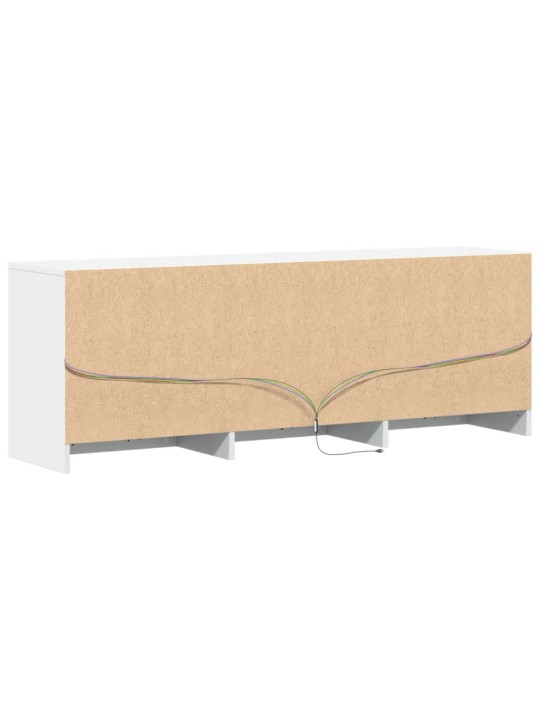 Tv skapītis ar led, balts, 140x34x50 cm, inženierijas koks