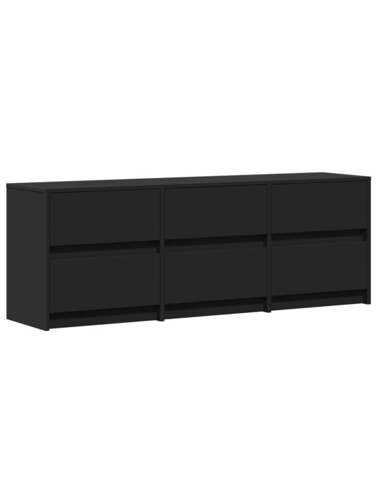 Tv skapītis ar led, melns, 140x34x50 cm, inženierijas koks
