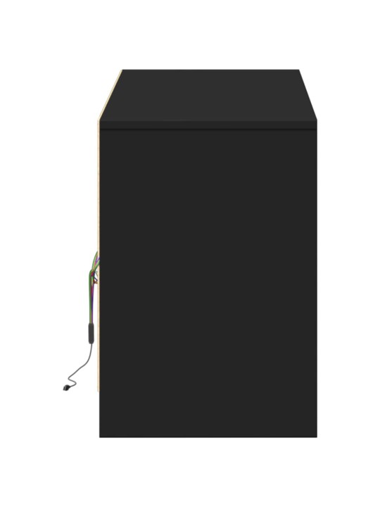 Tv skapītis ar led, melns, 140x34x50 cm, inženierijas koks