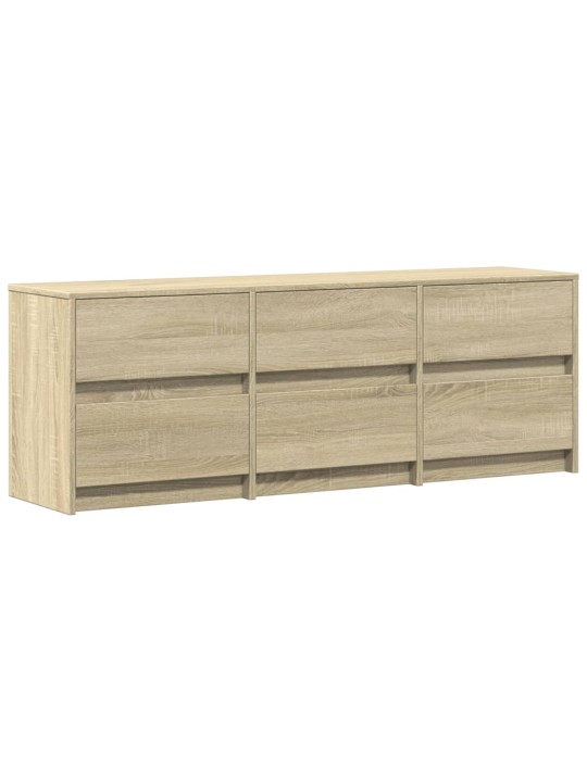 Tv skapītis ar led, koka krāsa, 140x34x50 cm, inženierijas koks