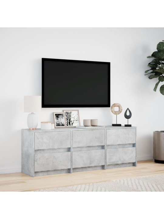Tv skapītis ar led, pelēks, 140x34x50 cm, inženierijas koks