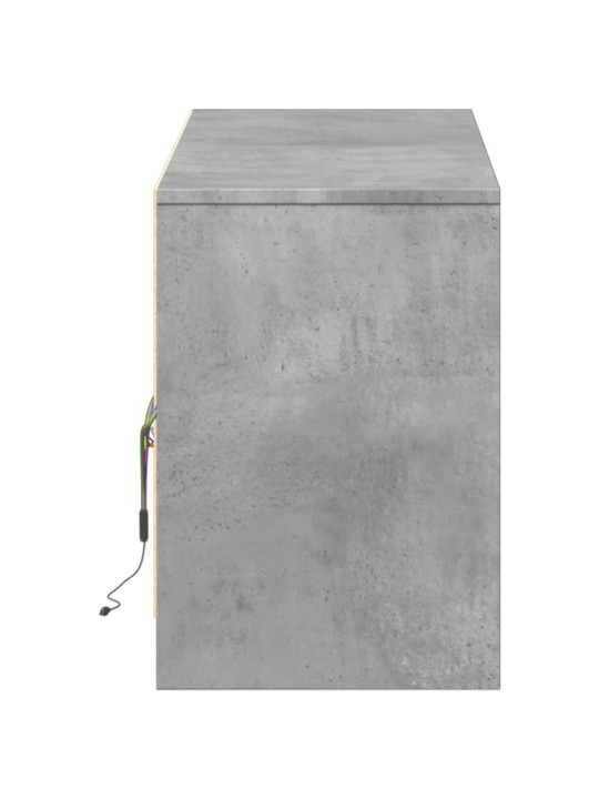 Tv skapītis ar led, pelēks, 140x34x50 cm, inženierijas koks
