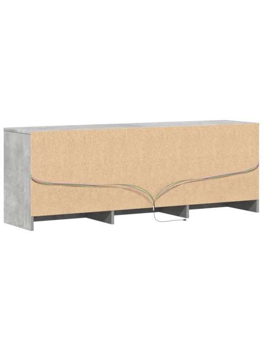 Tv skapītis ar led, pelēks, 140x34x50 cm, inženierijas koks
