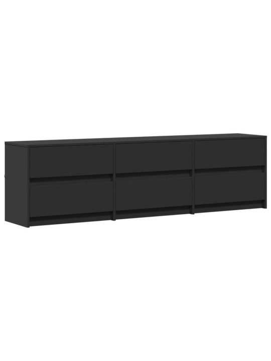 Tv skapītis ar led, melns, 180x34x50 cm, inženierijas koks