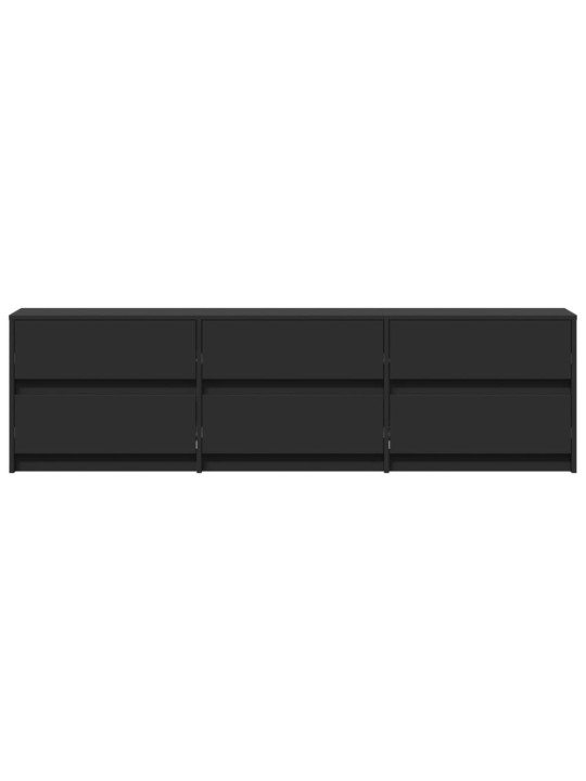 Tv skapītis ar led, melns, 180x34x50 cm, inženierijas koks