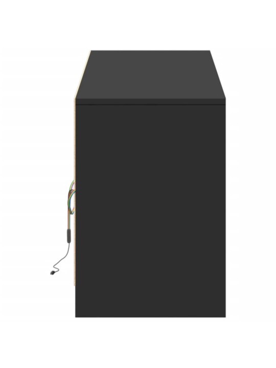 Tv skapītis ar led, melns, 180x34x50 cm, inženierijas koks