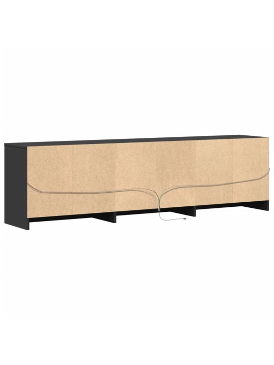 Tv skapītis ar led, melns, 180x34x50 cm, inženierijas koks