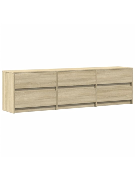 Tv skapītis ar led, koka krāsa, 180x34x50 cm, inženierijas koks