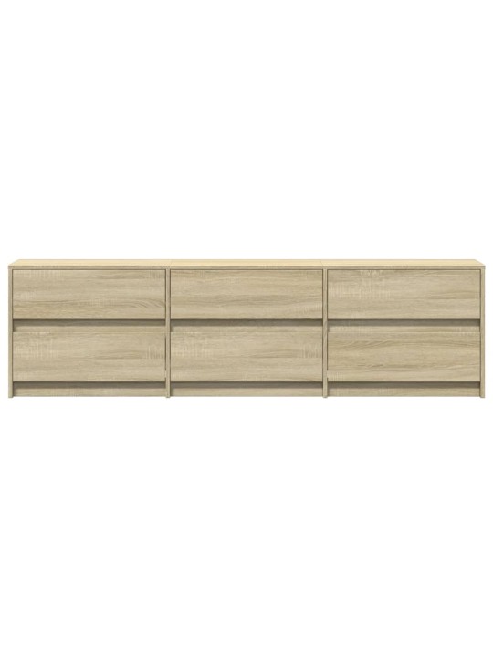 Tv skapītis ar led, koka krāsa, 180x34x50 cm, inženierijas koks