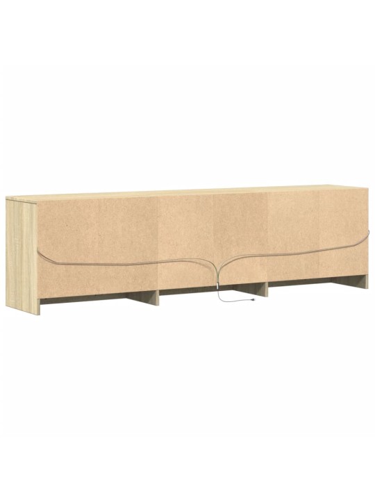 Tv skapītis ar led, koka krāsa, 180x34x50 cm, inženierijas koks
