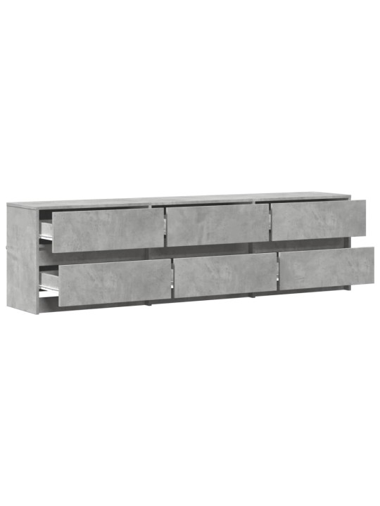 Tv skapītis ar led, pelēks, 180x34x50 cm, inženierijas koks