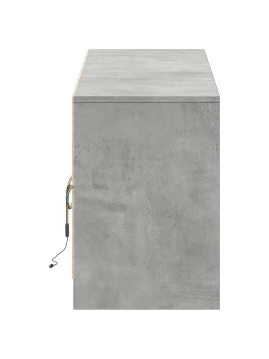 Tv skapītis ar led, pelēks, 180x34x50 cm, inženierijas koks