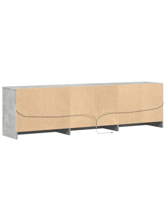 Tv skapītis ar led, pelēks, 180x34x50 cm, inženierijas koks