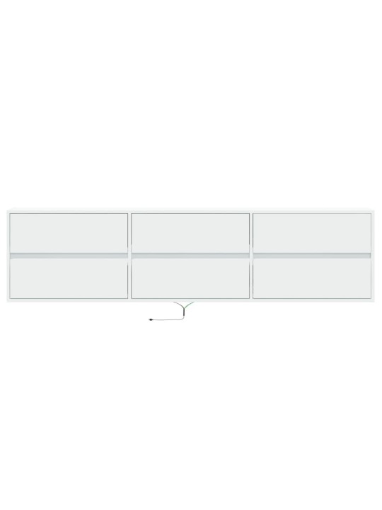 Tv sienas plaukts ar led, balts, 180x31x45 cm