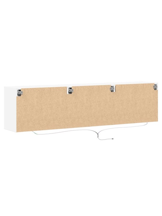 Tv sienas plaukts ar led, balts, 180x31x45 cm