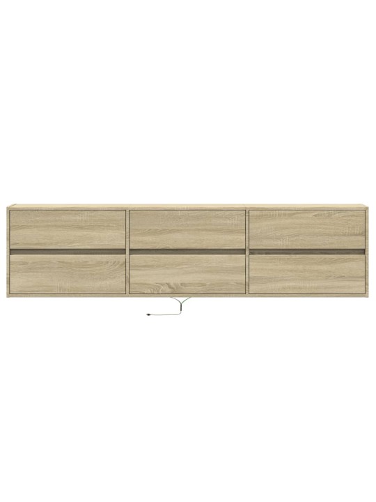 Tv sienas skapītis ar led, ozolkoka, 180x31x45 cm