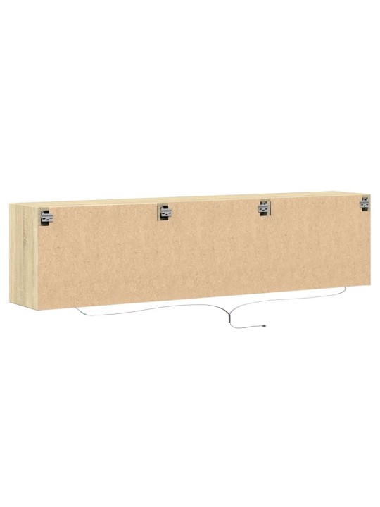Tv sienas skapītis ar led, ozolkoka, 180x31x45 cm