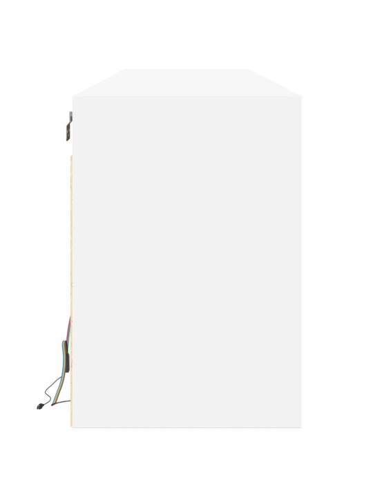 Tv sienas plaukts ar led, balts, 180x31x45 cm