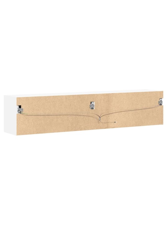 Tv sienas plaukts ar led, balts, 180x31x38 cm