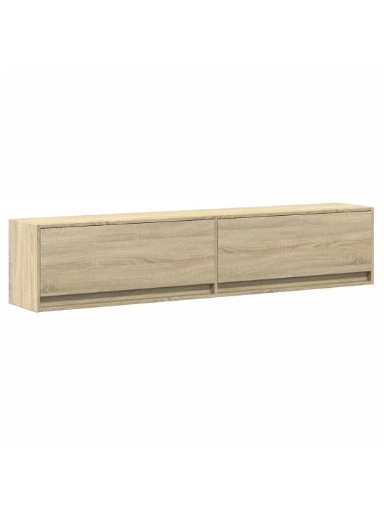 Tv sienas skapītis ar led, ozolkoka, 180x31x38 cm