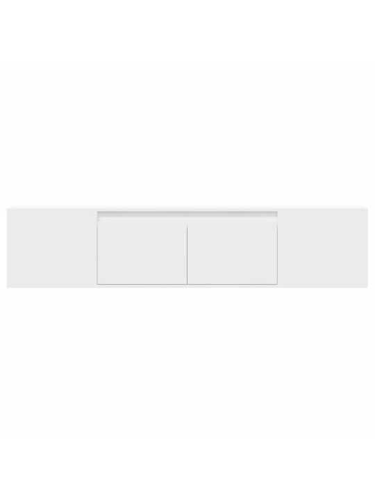 Tv sienas plaukts ar led, balts, 180x31x39,5 cm