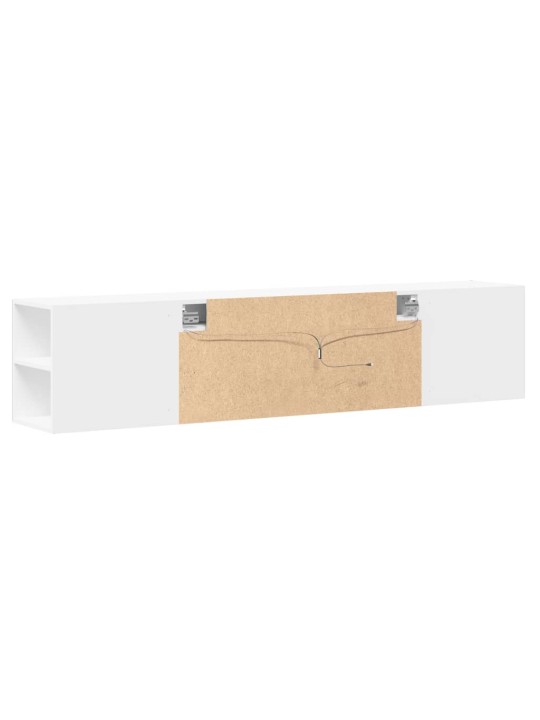 Tv sienas plaukts ar led, balts, 180x31x39,5 cm