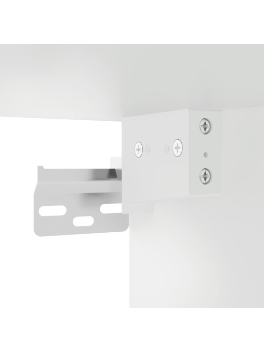 Tv sienas plaukts ar led, balts, 180x31x39,5 cm