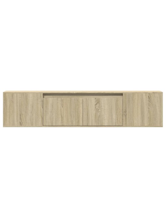 Tv sienas plaukts ar led, ozolkoka, 180x31x39,5 cm