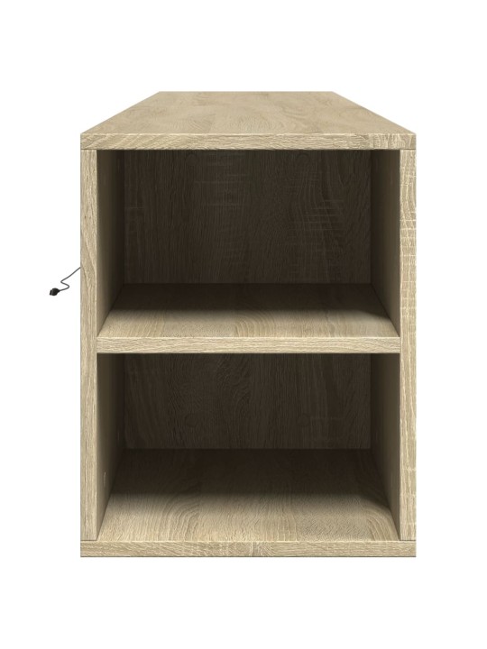 Tv sienas plaukts ar led, ozolkoka, 180x31x39,5 cm