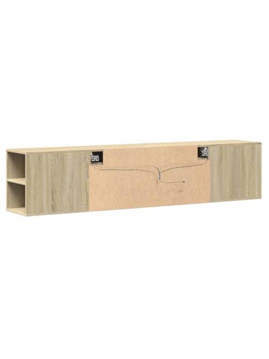 Tv sienas plaukts ar led, ozolkoka, 180x31x39,5 cm