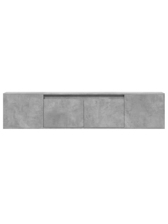 Tv sienas plaukts ar led, betona pelēks, 180x31x39,5cm