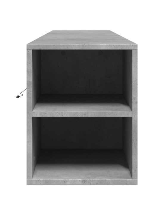 Tv sienas plaukts ar led, betona pelēks, 180x31x39,5cm