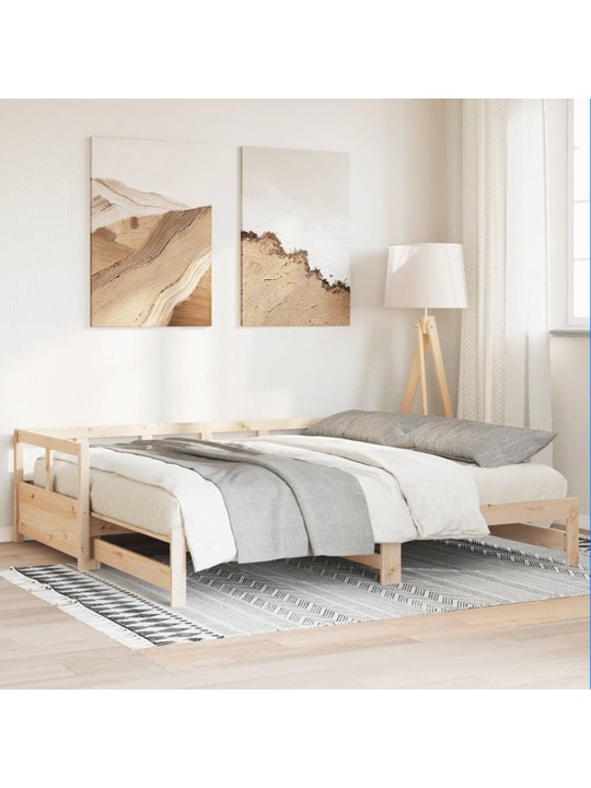 Gulta bez matrača, 90x200 cm, priedes masīvkoks