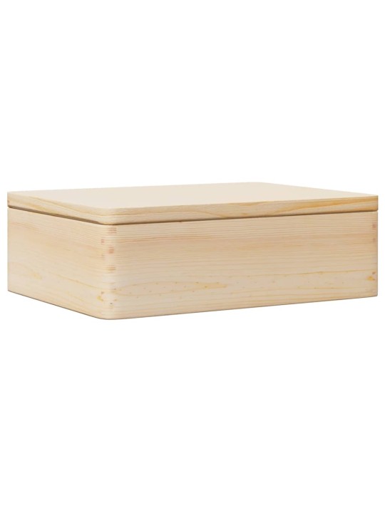 Koka kaste ar vāku 40x30x13 cm priedes masīvkoka