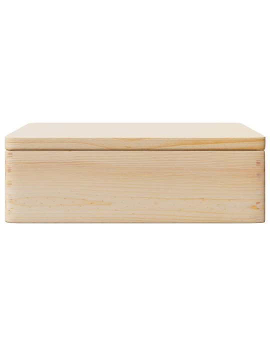 Koka kaste ar vāku 40x30x13 cm priedes masīvkoka