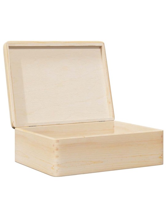 Koka kaste ar vāku 40x30x13 cm priedes masīvkoka