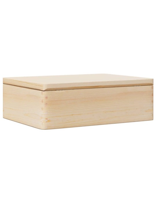 Koka kaste ar vāku 40x30x13 cm priedes masīvkoka