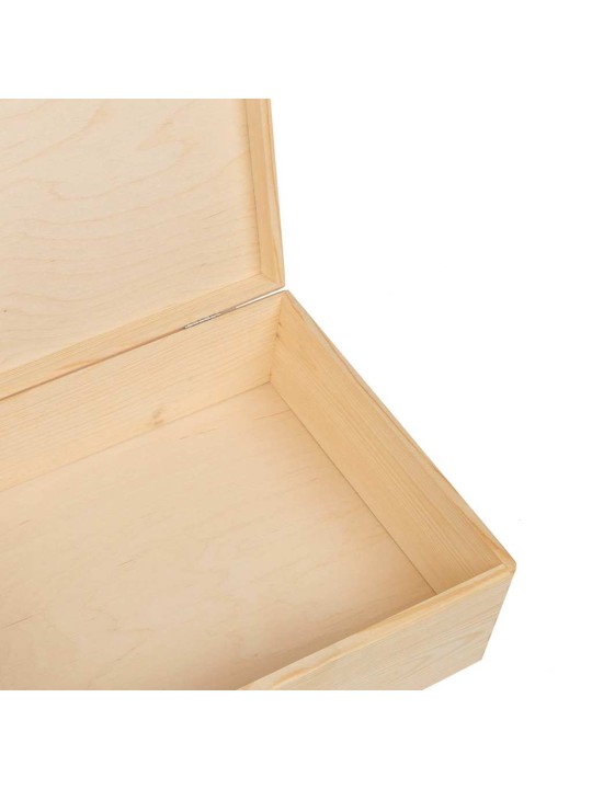 Koka kaste ar vāku 40x30x13 cm priedes masīvkoka