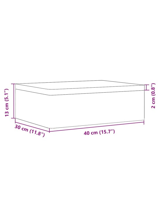 Koka kaste ar vāku 40x30x13 cm priedes masīvkoka
