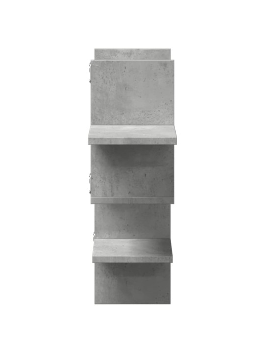 Sienas plaukts betona pelēks 124,5x18x60,5 cm inženierijas koks