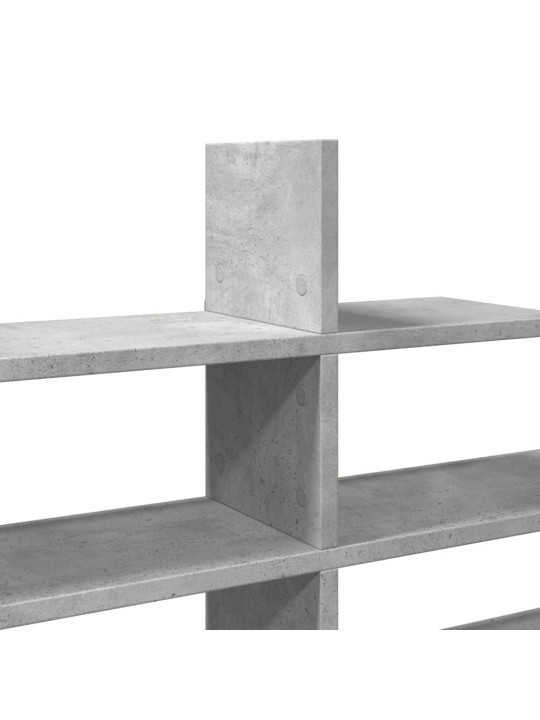 Sienas plaukts betona pelēks 124,5x18x60,5 cm inženierijas koks