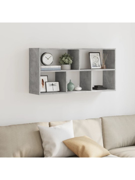 Sienas plaukts, betona pelēks, 100x25x50 cm, inženierijas koks