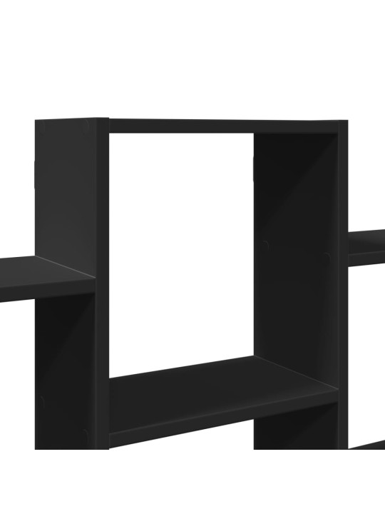 Sienas plaukts, melns, 159x18x66 cm, inženierijas koks