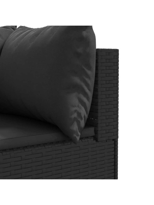 6-daļīgs dārza atpūtas mēbeļu komplekts, melna pe rotangpalma