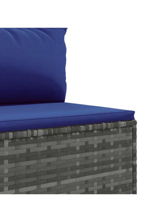 6-daļīgs dārza atpūtas mēbeļu komplekts, pelēka PE rotangpalma