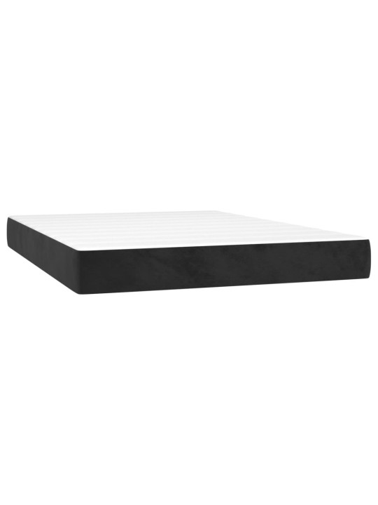 Kabatu atsperu matracis, melns, 140x210x20 cm, samts