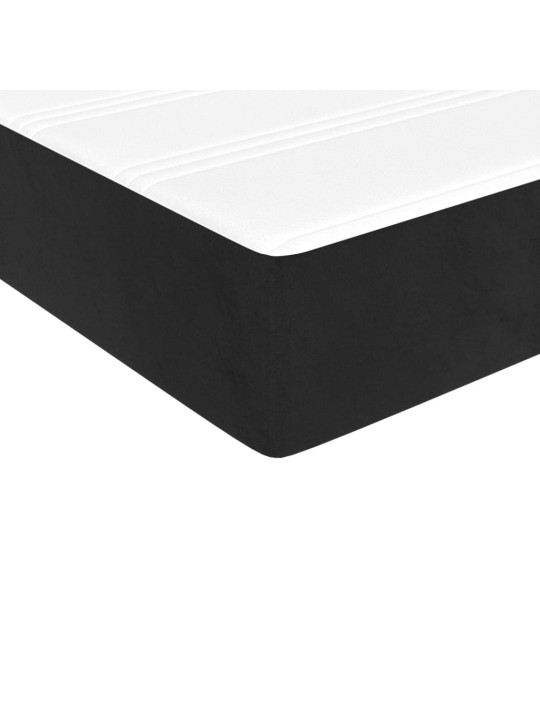 Kabatu atsperu matracis, melns, 140x210x20 cm, samts