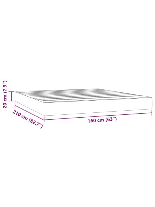 Kabatu atsperu matracis, melns, 160x210x20 cm, samts