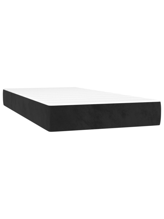 Kabatu atsperu matracis, melns, 90x220x20 cm, samts