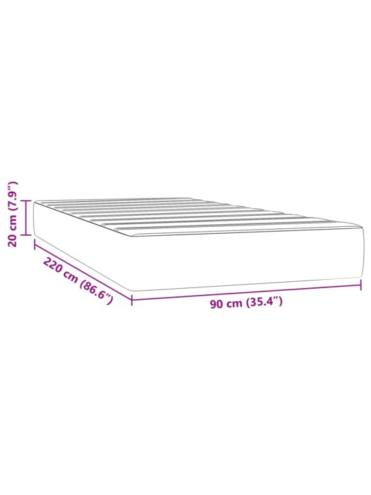 Kabatu atsperu matracis, melns, 90x220x20 cm, samts